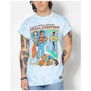 Steven Rhodes Blue Tie-Dye Unisex Tee Shirt Medium Coping Mechanisms